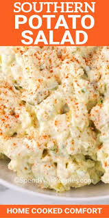 This Southern Style Potato Salad Is Made With Potatoes Eggs Mayo Amp Mustard Mixed With S In 2020 Southern Potato Salad Homemade Potato Salads Potatoe Salad Recipe