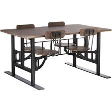 2 of 7 dinner table chairs dining table setting cafeteria table