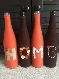 Threads On Bottles Colours On Demand Grey Window Yarn Wrapped Bottles Bottles Decoration Diy Bottle Crafts