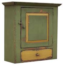 Primitive Wall Cabinet Farmhouse Rustic Hanging Cupboard Painted Country Cottage Kitchen Shabby Chic Distressed Antique Reproduction Primitive Decorating Country Primitive Bathrooms Primitive Decorating