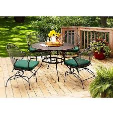 Better Homes And Gardens Clayton Court Patio Dining Set Wrought Iron Cushioned 5 Piece Green Walmart Com Patio Dining Set Wrought Iron Patio Furniture Buy Patio Furniture