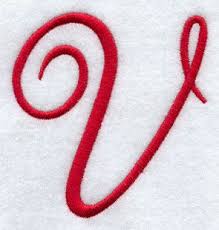 Monogram Script Letter V 4 Inch Design U9819 From Www Emblibrary Com Letter V Mehndi Designs For Kids V Letter Images