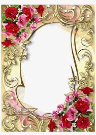 Borders And Frames Floral Printable Letters Picture Gold Frame With Flowers Png Image Transparent Png Free Download On Seekpng