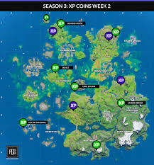 Since the ninth iteration of the weekly challenges released, players have been searching the map for this weeks batch of coins. Season 3 Xp Coins Week 2 Map Fortnitebr