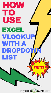 Excel Vlookup With Drop Down Myexcelonline Excel Tutorials Microsoft Excel Tutorial Microsoft Excel Formulas