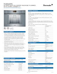 The coffee maker started working again. Thermador Tcm24ps Specification Manualzz