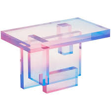Crystal Series Table 04 Acrylic In Transparent Yellow Pink Blue Customized In 2020 Transparent Surfaces Acrylic Furniture Minimalist Tables