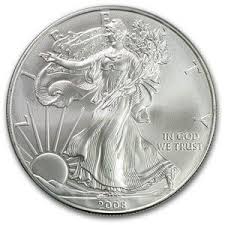 2008 1 Oz Silver American Eagle Coin Gold And Silver