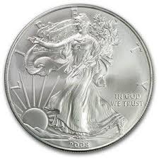 2008 1 oz silver american eagle coin gold and silver