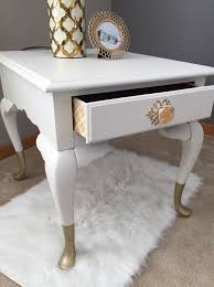 Pair art deco side end tables. Available For Purchase Hollywood Regency Side Table Vintage Broyhill Side Table Painted In Fusion M Dipped Furniture Furniture Makeover Refurbished Furniture