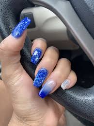 Acrylic Black And Blue Ombre Nails Powder Ombre Royal Blue Sparkle Lbnails Blue Acrylic Nails Royal Blue Nails Designs Blue Ombre Nails