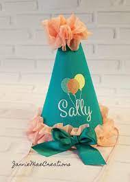 Dog Birthday Party Hat With Personalized Name And 3 Balloons Etsy Dog Birthday Party Birthday Party Hats Dog Birthday