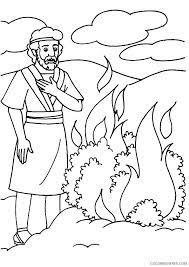 Construction paper and contact paper burning bush from growing kids ministry. Moses And The Burning Bush Coloring Pages Coloring4free Coloring4free Com