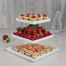An elegant tray for serving sandwiches, cake, sliced cheese and deli meat. Ksp Plateau 3 Tier Serving Platter White Tiered Serving Trays Dessert Stand Food Serving Trays