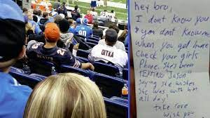 He always beats his enemies and can put up with any hardship. A Football Fan Warning A Man Of His Wife S Supposed Cheating Has Sparked Internet Outrage Abc7 Los Angeles