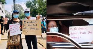 Myanmar's second largest city was rocked by a second day of protests on sunday. Myanmar Protests Coup With Incredibly Nsfw Picket Signs Culture
