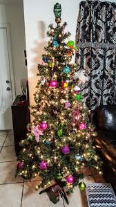 For Decorated Tree With Pre Made Ornaments And Ornaments We Made For The Holidays Using Crayons Glitter And Normal Clear Glass Ornaments Holiday Decor Holiday