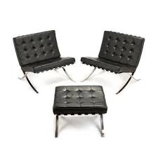a pair of knoll barcelona chairs and ottoman john moran auctioneers inc chair chair and ottoman barcelona chair