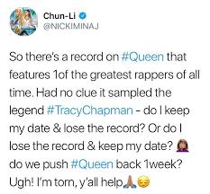 Nicki minaj · album · 2018 · 19 songs. Nicki Minaj Delays Queen Album Release Rap Up