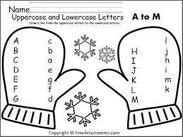 Mitten Match A To M Tracing Worksheets Preschool Letter Matching Worksheet Alphabet Matching