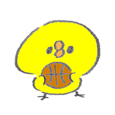 バスケットボールを持つひよこのイラスト | ゆるくてかわいい無料イラスト・アイコン素材屋「ぴよたそ」