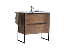 Bathroom vanity with metal legs. Industrial Style 900 Mm L Brown Bathroom Cabinet With 2 Drawers Metal Towel Rail And Legs Klaus Klein Exclusive Design Products