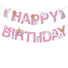 Check spelling or type a new query. Rainbow Unicorn Happy Birthday Banners Unicorn Theme Party Decoration Girls Baby Shower Pink Birthday Party Supplies Party Diy Decorations Aliexpress