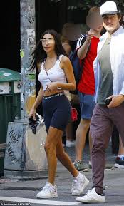 Chantel Jeffries Flaunts Flat Midriff In Crop Top With Spandex Shorts Biker Shorts Outfit Air Force 1 Outfit Biker Shorts