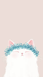Dễ Thương Ilustrasi Kertas Dinding Seni Kucing