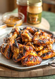 This is a simple recipe for orange marmalade chicken wings made in air fryer. The Earthy Delights Recipe Blog Grilled Mustard Marmalade Glazed Chicken Wings