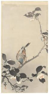 Ohara Koson Ohara Koson Original Japanese Woodblock Print Camelia Bird Ukiyo E Spring Early 20th Japanese Woodblock Printing Japan Painting Ohara Koson