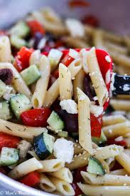 This salad makes a great side dish with just about any kind of meat. Greek Penne Pasta Salad Mae S Menu