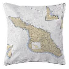 Island Girl Ca Santa Catalina Island Ca Nautical Chart Pillow
