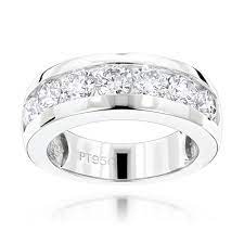 7 Stone Round Diamond Bands Platinum Diamond Wedding Ring For Men 1 5ct Mens Diamond Wedding Bands Mens Wedding Rings Wedding Rings Unique