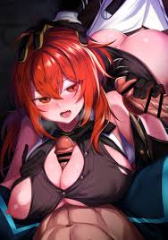 Female Diluc from Genshin Impact in alluring R34 artwork