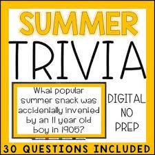 Despite all of these, there are still lots of facts about summer you don't know, these summer facts are sure interesting and would make you appreciate. June Summer Trivia Distance Learning By The Limitless Classroom