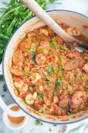 Healthy Jambalaya With Sausage Shrimp Whole30 Low Carb Paleo Recipe Jambalaya Recipe Healthy Jambalaya Jambalaya Recipe Healthy