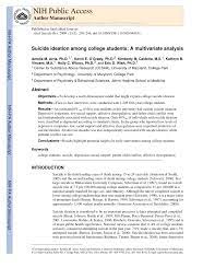 Maybe you would like to learn more about one of these? Pdf Suicide Ideation Among College Students A Multivariate Analysis