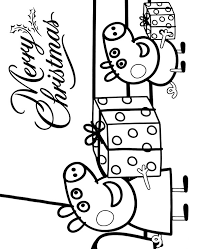 Peppa pig christmas xmas colouring page. Peppa Pig Merry Christmas Printable Coloring Sheet