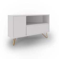 Meuble vitrine blanc laqué conforama. Meuble Tv D Angle Blanc Darina Vente De Meuble Tv Conforama