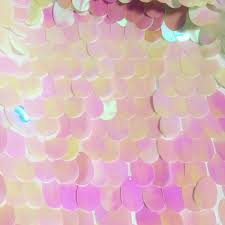 Stretch fabric, perfect for fitting furniture. Jumbo Sequin Fabric Teardrop Sequins Stretch Material For Wedding Curtains Backdrop Decor 130cm Wide Sparkling Iridescent Pink Lush Fabric