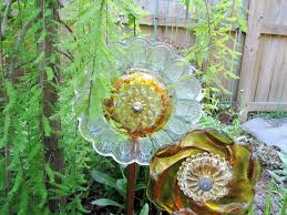 Search for glass garden flowers. Easy To Make Dish Flowers Flea Market Gardening
