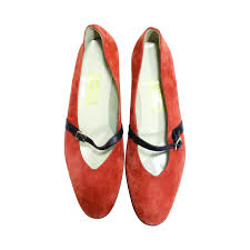 Salvatore Ferragamo Ballet Flats Orange Suede Ref 12389 Joli Closet