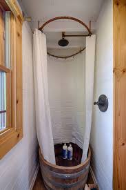Tiny Shower In Wood Bucker Tinyshowerroomdesign Tiny House Bathtub Tiny House Bathroom Tiny Bathrooms
