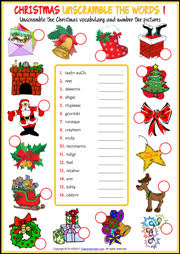 Don't we all love the snow and the beautiful lights with decorations? Christmas Esl Unscramble The Words Worksheets For Kids