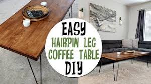 I love the style of this coffee table using a slab of a tree trunk. Diy Retro Inspired Hair Pin Leg Coffee Table How I Made It Youtube