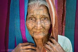 Face tattoo of Chin people...