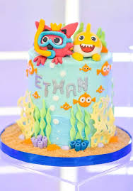 Baby Shark 1st Birthday Smash Cake Baby Shark Birthday Party Ideas Photo 1 Of 23 Shark Birthday Cakes Boy Birthday Cake Themed Birthday Cakes