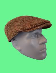 Hartside HS14 Scottish Highland Harris Tweed® Flat Cap- OLIVE/GOLD -PICK  SIZE