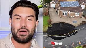 Terrifying moment Love Island star's garden disappears into massive  sinkhole in front of his eyes